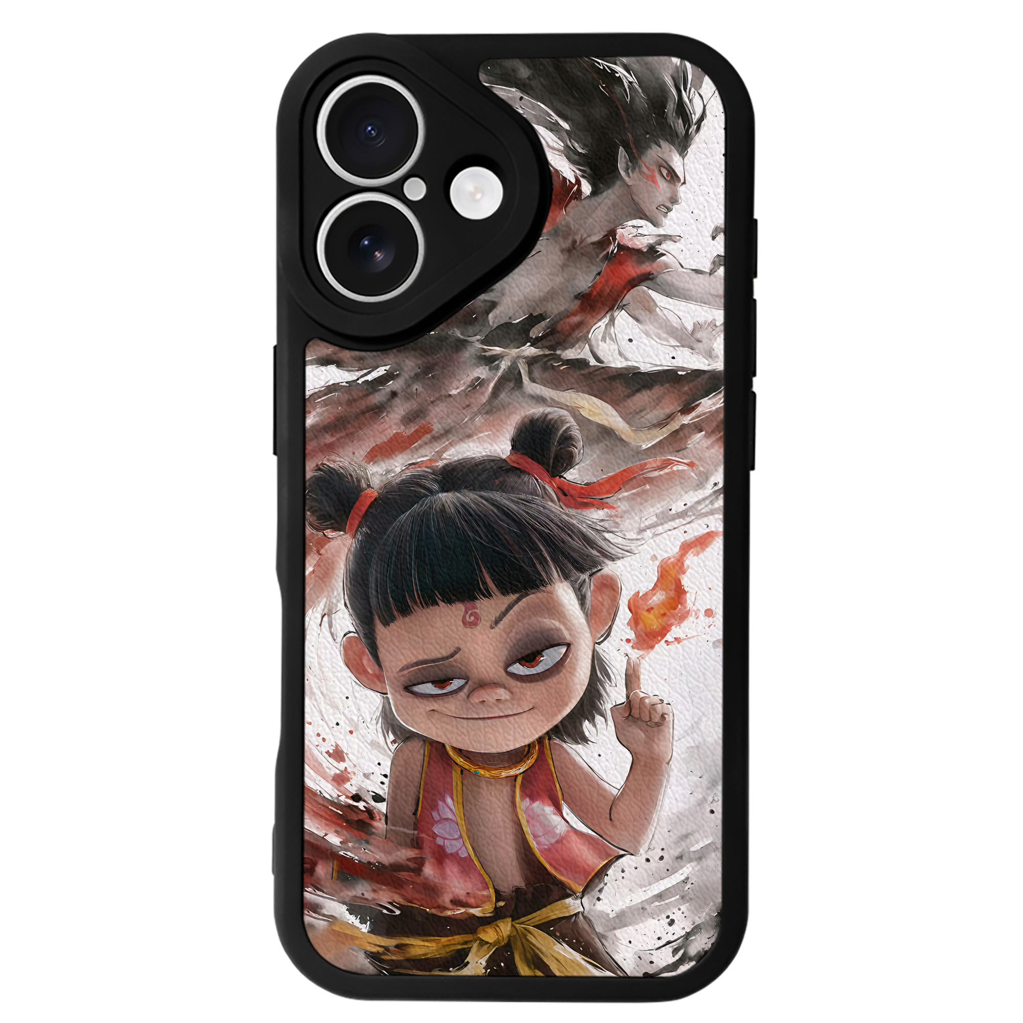 （画像用） Ne Zha 2 ナタ 魔童の大暴れ 【iPhone 16シリーズ対応】シリコンスマホケース（レザー調） 材質：シリコン